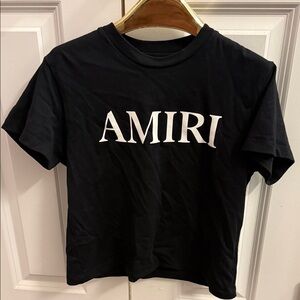 AMIRI Black T‑Shirt with White Logo
